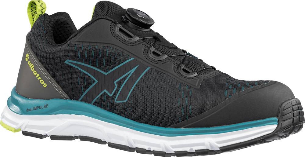 albatros ultraleichter Sicherheitsschuh AER55 IMPULSE BLACK BLUE QL LOW S1P ESD schwarz-blau Gr. 42-2