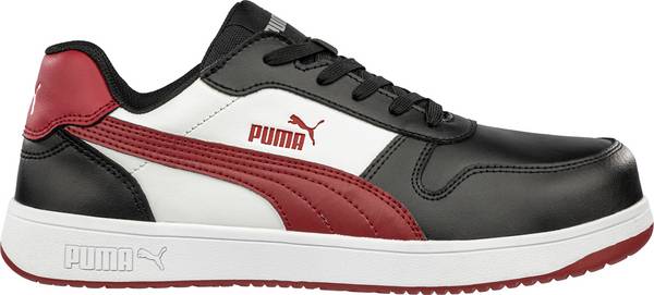 Puma sportlicher Sicherheitsschuh FRONTCOURT LOW S3L ESD schwarz/weiß/rot Gr. 39
