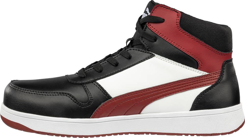 Puma sportlicher Sicherheitsschuh FRONTCOURT MID S3L ESD schwarz/weiß/rot Gr. 48-1