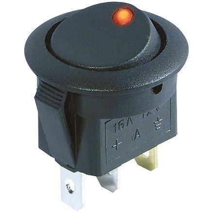 Kfz-Schalter McPower, rote LED, 12V/16A, 3-polig, Stellungen: EIN/AUS-0