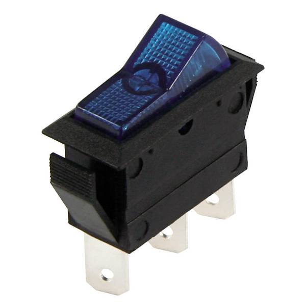 Kfz-Schalter McPower, 3-polig, 12V-250V/20A, blau, Stellungen: EIN/AUS, beleuchtet