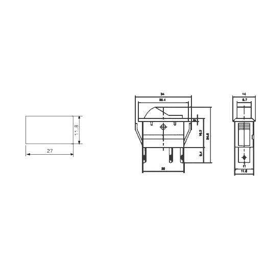 Kfz-Schalter McPower, 3-polig, 12V-250V/20A, grün, Stellungen: EIN/EIN-1