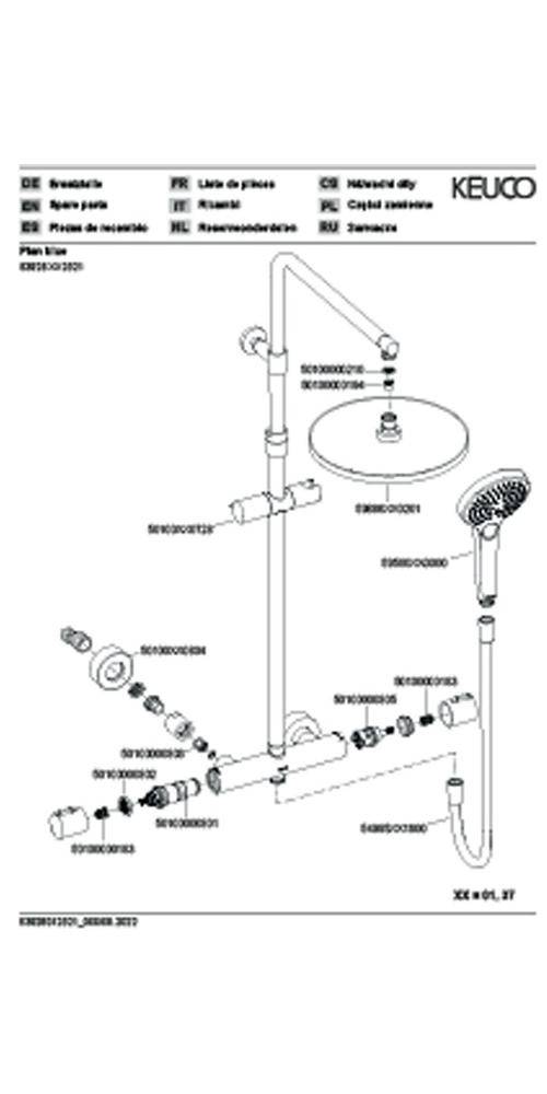 KEUCO Thermostat-Brausemischer PLAN BLUE AP, mit Kopfbrause schwarz-1