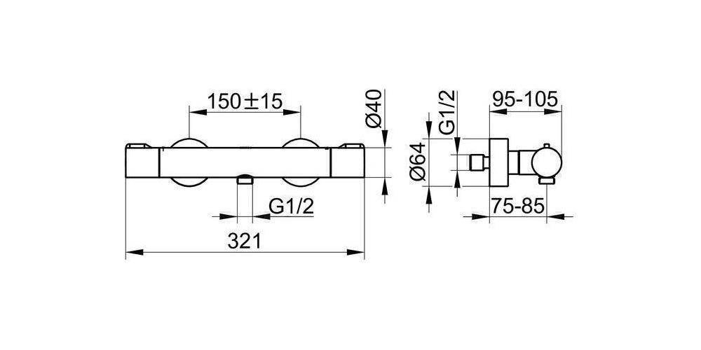 KEUCO 53926171001 Thermostatbatterie PLAN BLUE für Brause-2