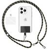 Universal Handykette zum Umhängen mit Pad & Karabiner-Haken für Smartphone Hülle Schwarz Gelb