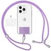 Universal Handykette zum Umhängen mit Pad & Karabiner-Haken für Smartphone Hülle Rosa Bunt