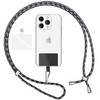 Universal Handykette zum Umhängen mit Pad & Karabiner-Haken für Smartphone Hülle Schwarz Bunt