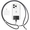 Universal Handykette zum Umhängen mit Pad & Karabiner-Haken für Smartphone Hülle Grau Schwarz