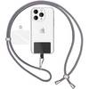 Universal Handykette zum Umhängen mit Pad & Karabiner-Haken für Smartphone Hülle Schwarz Weiß Panda