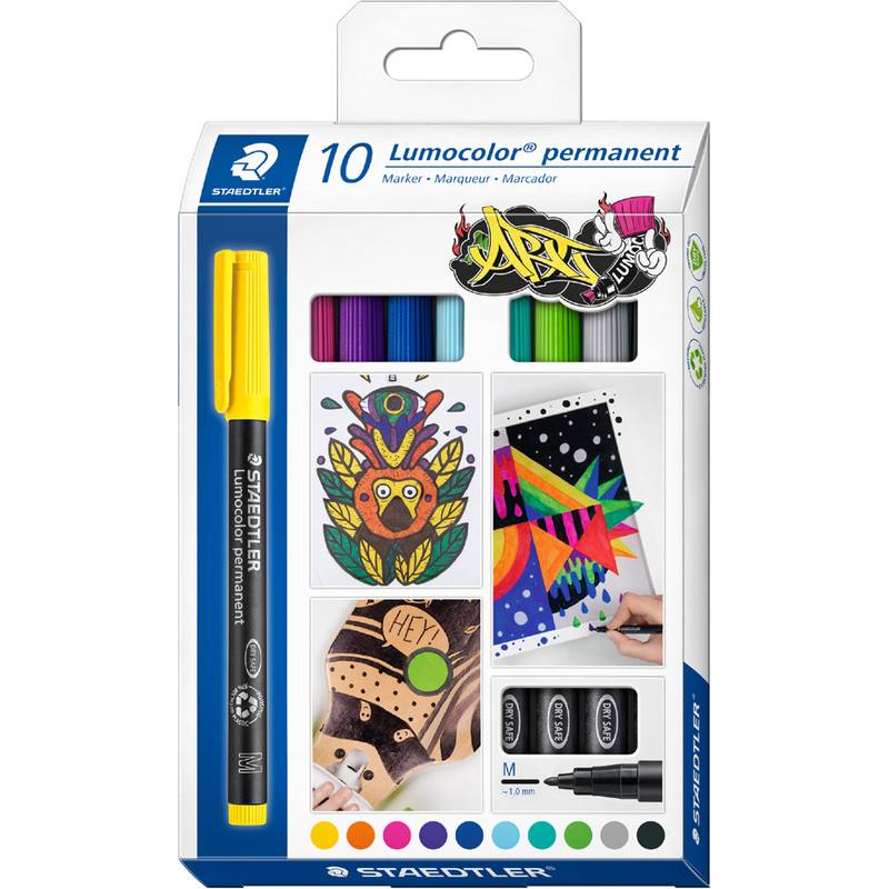 Lumocolor 317 - Marker - permanent - gemischte Farben - 1 mm - Mittel (Packung m-0