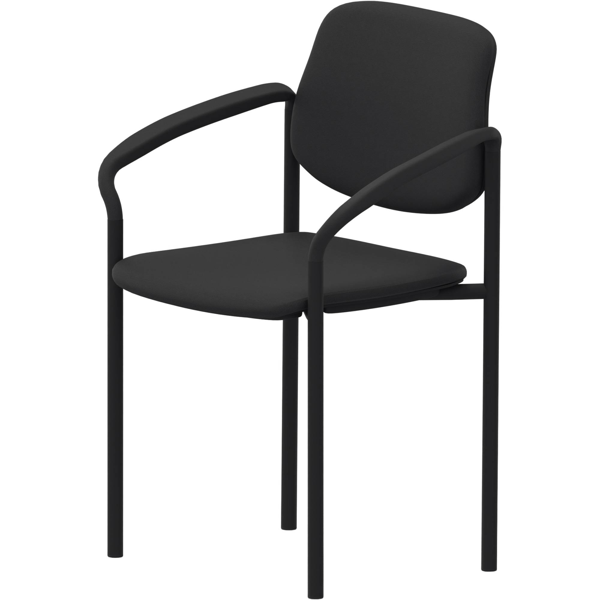 Besucherstuhl STYL ARM 4Fuß gepolstert sw/an-0
