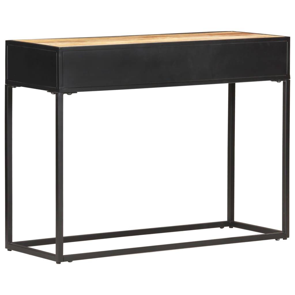 vidaXL Konsolentisch 100x35x75 cm Raues Mangoholz und Rohrgeflecht-3