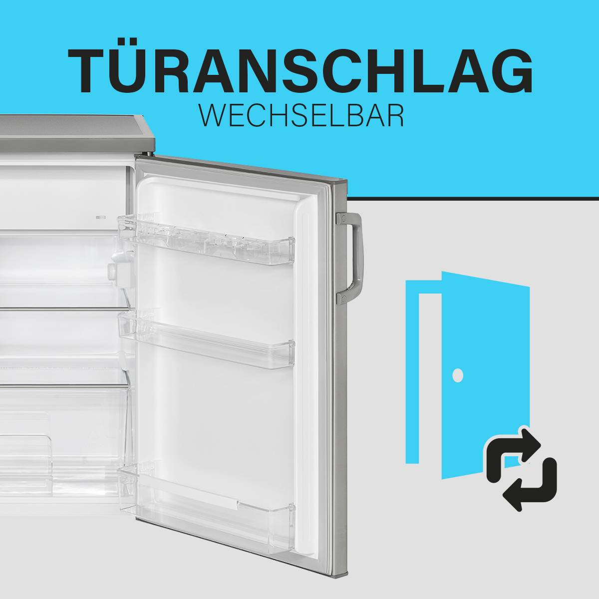Bomann Kühlschrank KS 2194.1 Edelstahl-Optik, 120 Liter, LED-3