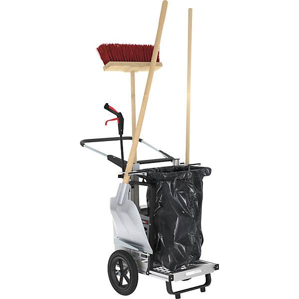 Abfallsammelwagen Picobello Mini mit fester Müllsackhalterung und Geräten HxBxL 1060 x 710 x 930 mm 120 l.-0