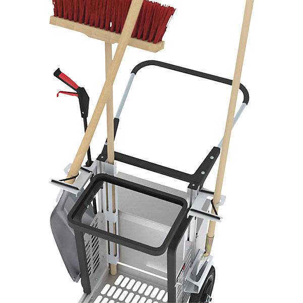 Abfallsammelwagen Picobello Mini mit fester Müllsackhalterung und Geräten HxBxL 1060 x 710 x 930 mm 120 l.-2