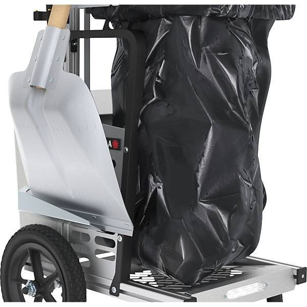 Abfallsammelwagen Picobello Mini mit fester Müllsackhalterung und Geräten HxBxL 1060 x 710 x 930 mm 120 l.-3