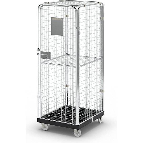 Rollbehälter mit Gitterwänden 5-seitig Anti-Diebstahl mit Zwischenboden. TAKKT Industrial & Packaging GmbH-0