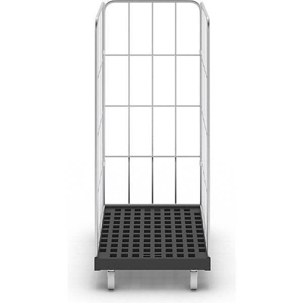Rollbehälter mit Seitengitter 3-seitig schwarz / verzinkt. TAKKT Industrial & Packaging GmbH 74212049-2