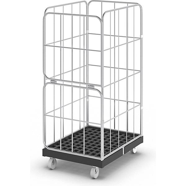 Rollbehälter mit Seitengitter 4-seitig mit 2-teiliger Tür halb klappbar. TAKKT Industrial & Packaging GmbH-0