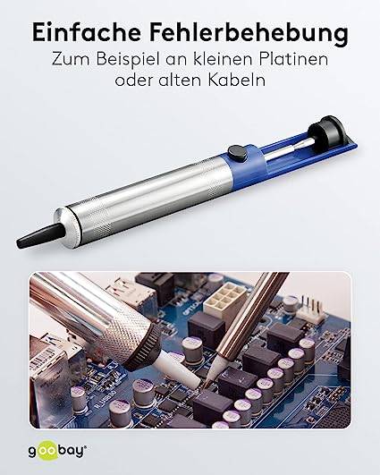 Goobay 51204 Entlötpumpe zum Entlöten & Lötabsaugung antistatische Lötpumpe Entlötsaugpumpe als Lötzinn Entferner Pumpe-4