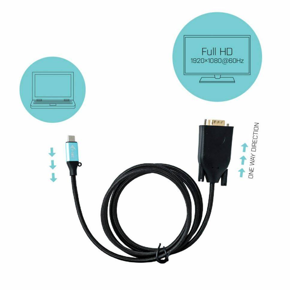 I-TEC USB-C zu VGA Kabel Adapter 150cm C31CBLVGA60HZ-1