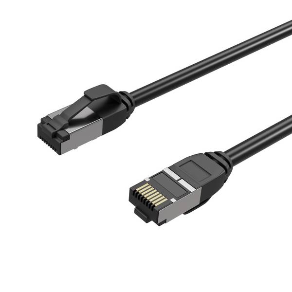 Patchkabel CAT. 8.1 U/FTP PIMF, extra dünn TPE schwarz 1,0m