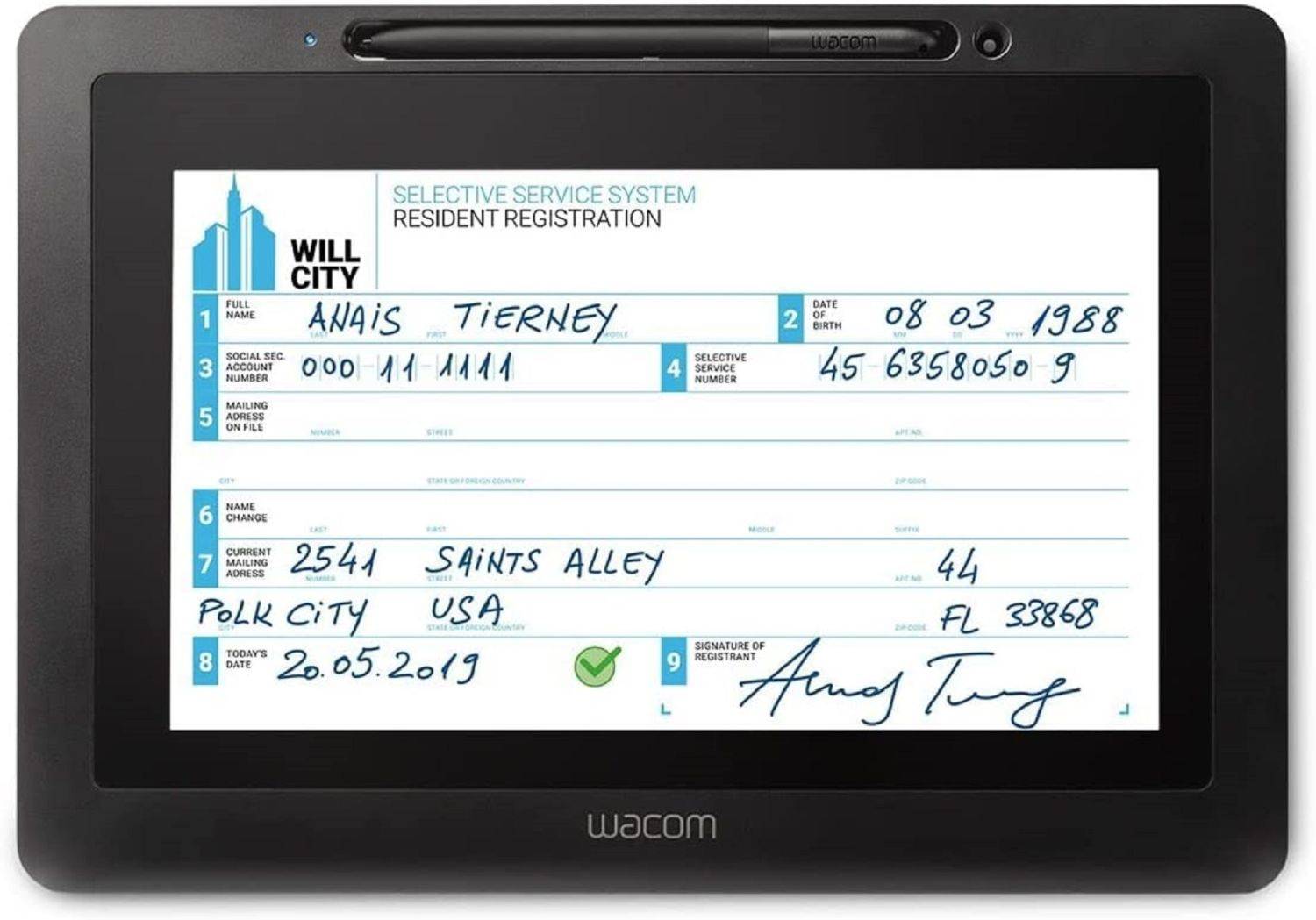 Wacom 10.1 Stift-Display DTU-1031AX Tablet, LCD Anzeige, Digitalisierer, Kabelgebunden Schwarz-2