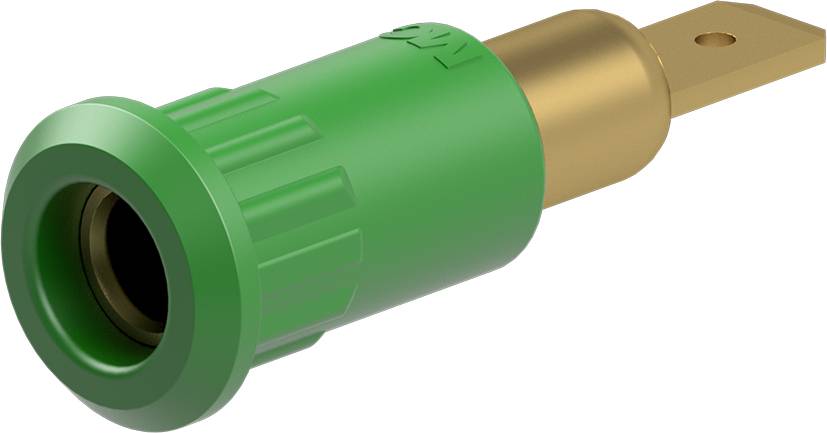 Stäubli EB4-IF/A Einpressbuchse 4 mm vergoldet Flachstecker grün-0