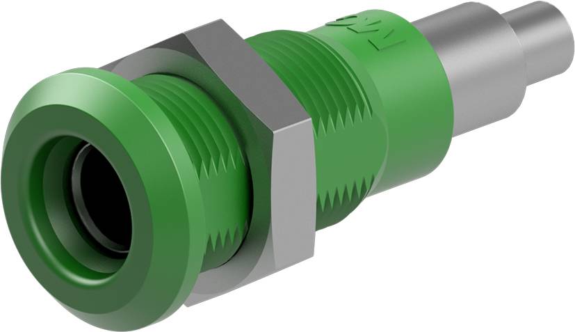 Stäubli LB4H-IE/N Einbaubuchse 4 mm vernickelt Lötanschluss grün-0