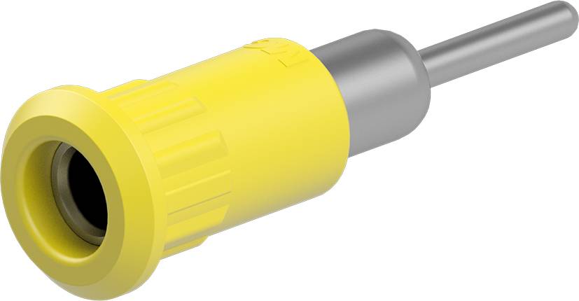 Stäubli EB4-IR/N Einpressbuchse 4 mm vernickelt Anschlusspin gelb-0
