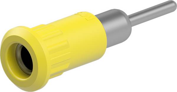 Stäubli EB4-IR/N Einpressbuchse 4 mm vernickelt Anschlusspin gelb