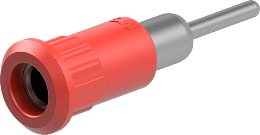 Stäubli EB4-IR/N Einpressbuchse 4 mm vernickelt Anschlusspin rot-0