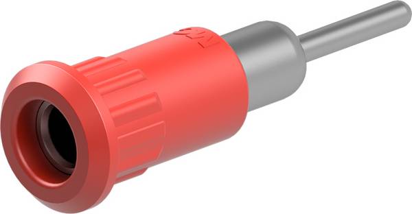 Stäubli EB4-IR/N Einpressbuchse 4 mm vernickelt Anschlusspin rot
