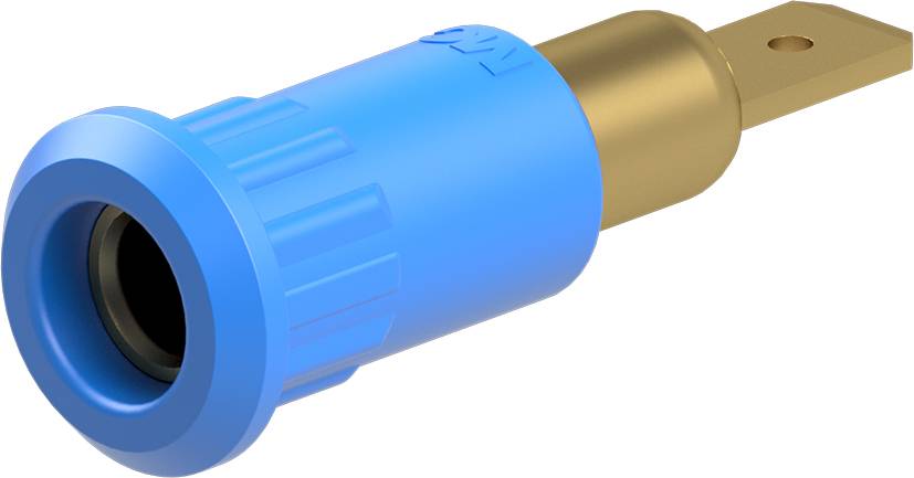 Stäubli EB4-IF/A Einpressbuchse 4 mm vergoldet Flachstecker blau-0