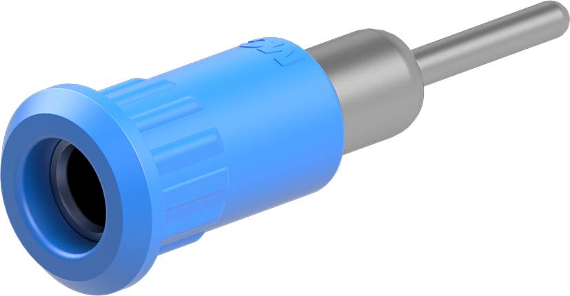 Stäubli EB4-IR/N Einpressbuchse 4 mm vernickelt Anschlusspin blau-0