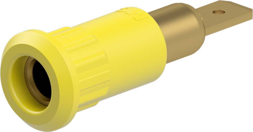 Stäubli EB4-IF/A Einpressbuchse 4 mm vergoldet Flachstecker gelb-0