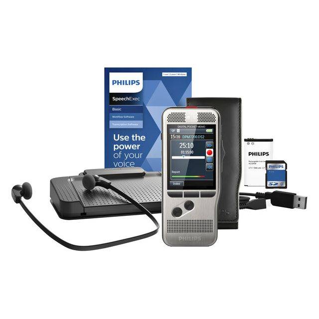 Philips Diktiergerät Digital Pocket Memo Starter Kit DPM7700/03-4