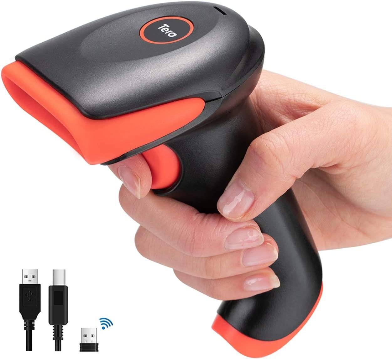 Tera Pro Bluetooth Barcode Scanner QR Code 2.4GHz Wireless USB Connected HW0002-O-0