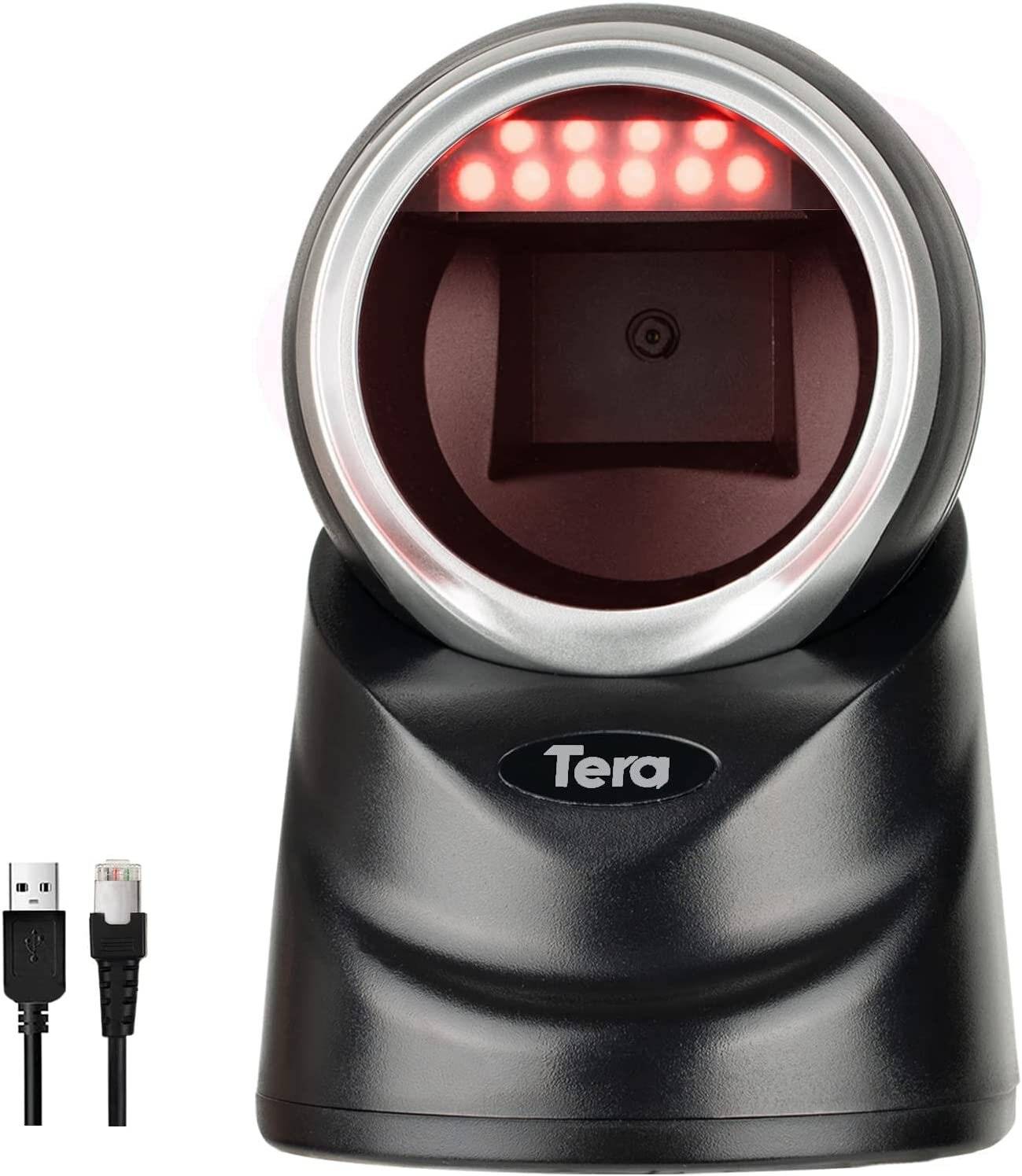 Tera Pro 2D QR Desktop Barcode Scanner Omnidirektional Scankopf USB Wired Handsfree Modell 9100-0
