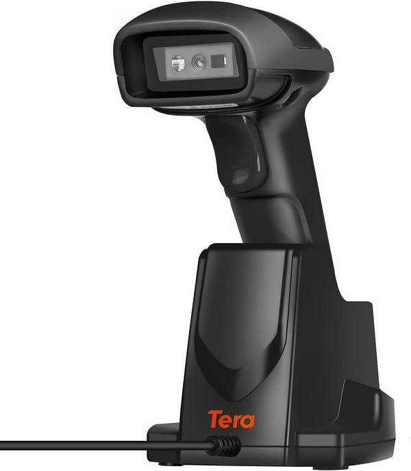 Tera D6100 1D 2D QR Wireless 2,4 GHz Barcodescanner Kabelloses Barcode-Lesegerät mit Ladeschale