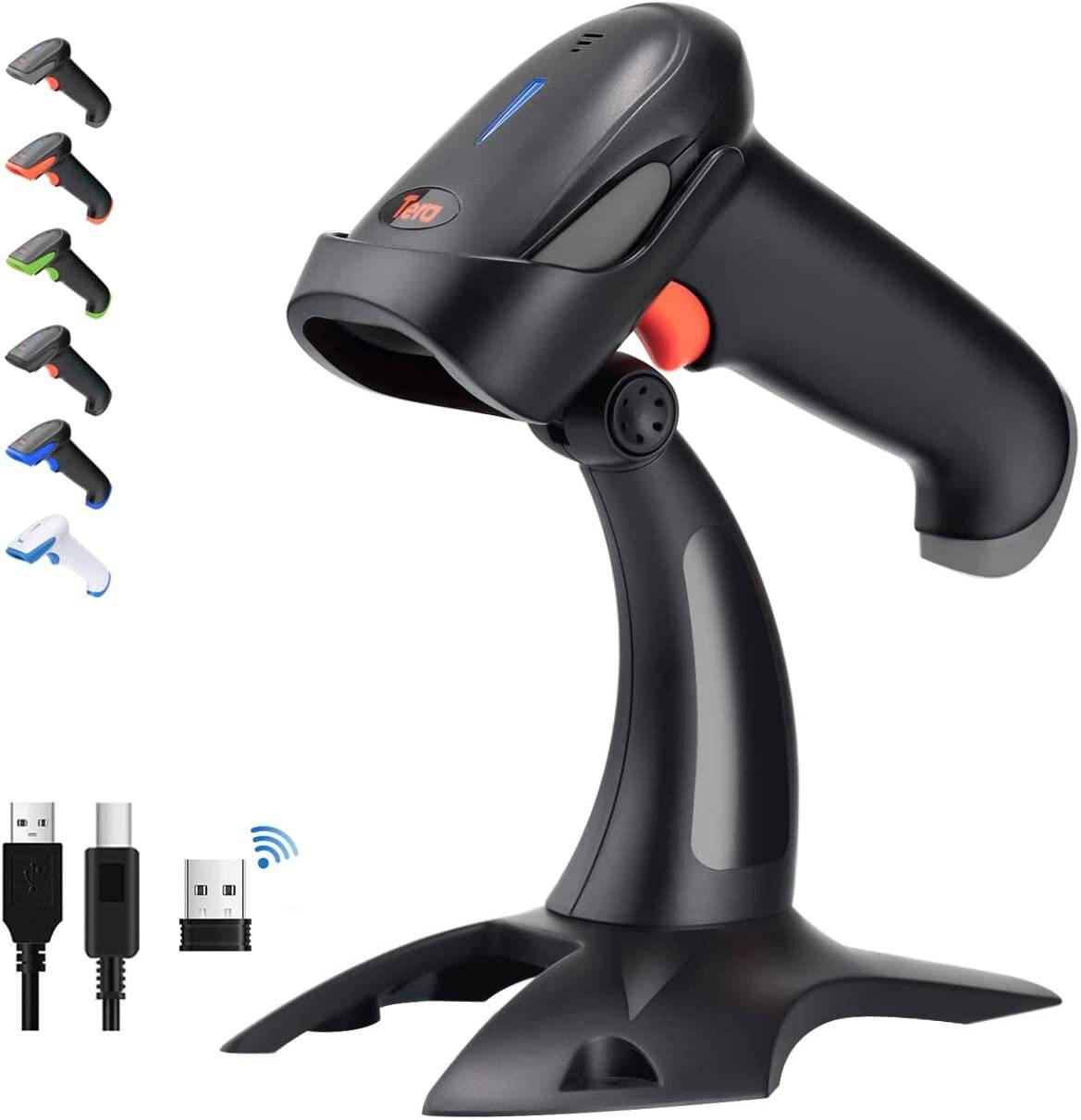Tera Barcode Scanner 2.4 GHz/Bluetooth/USB 2000mAh Akku /Kabel/Ständer, HW0002 Grau-0