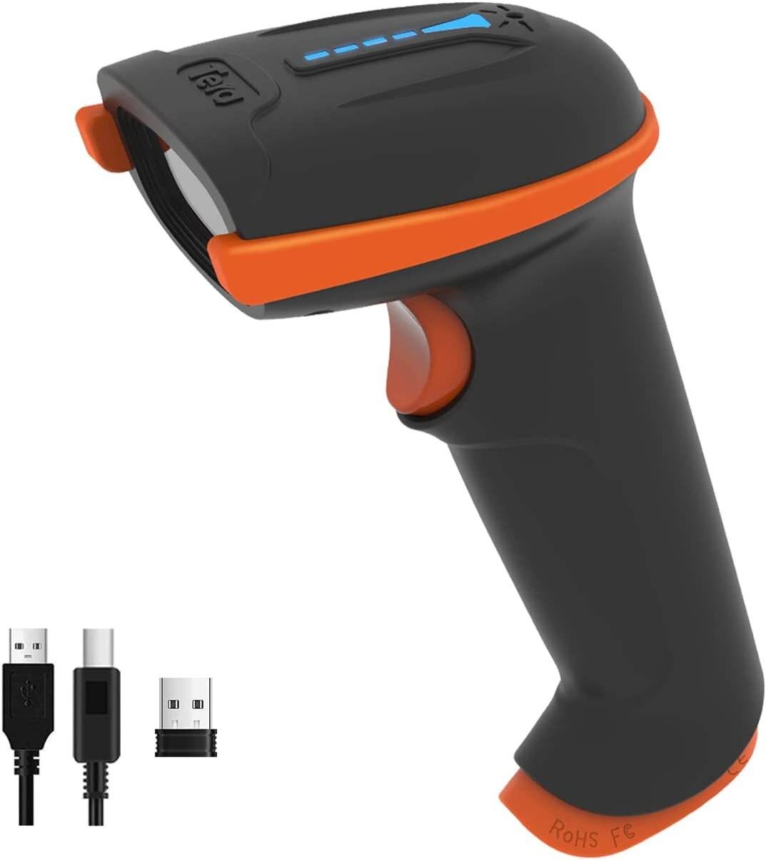 Tera Kabelloser Handheld-Barcode-Scanner 1D Wireless USB Akku 2000mAh Modell 5100 Orange-0