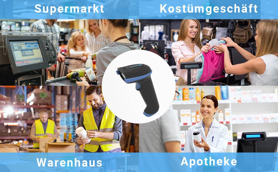 Tera Barcode Scanner D5100 2D Wireless Barcode Scanner Keil blau-1