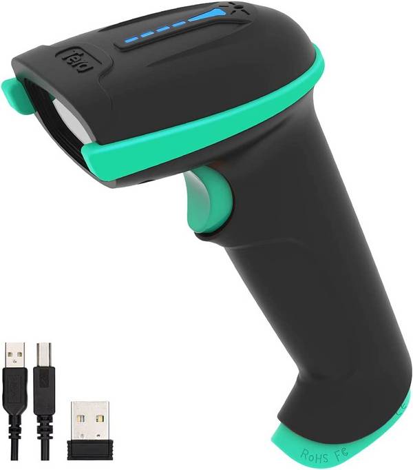 Tera Kabelloser Barcodescanner Handheld 1D Wireless USB Akku 2000mAh Modell 5100 Dunkelblau