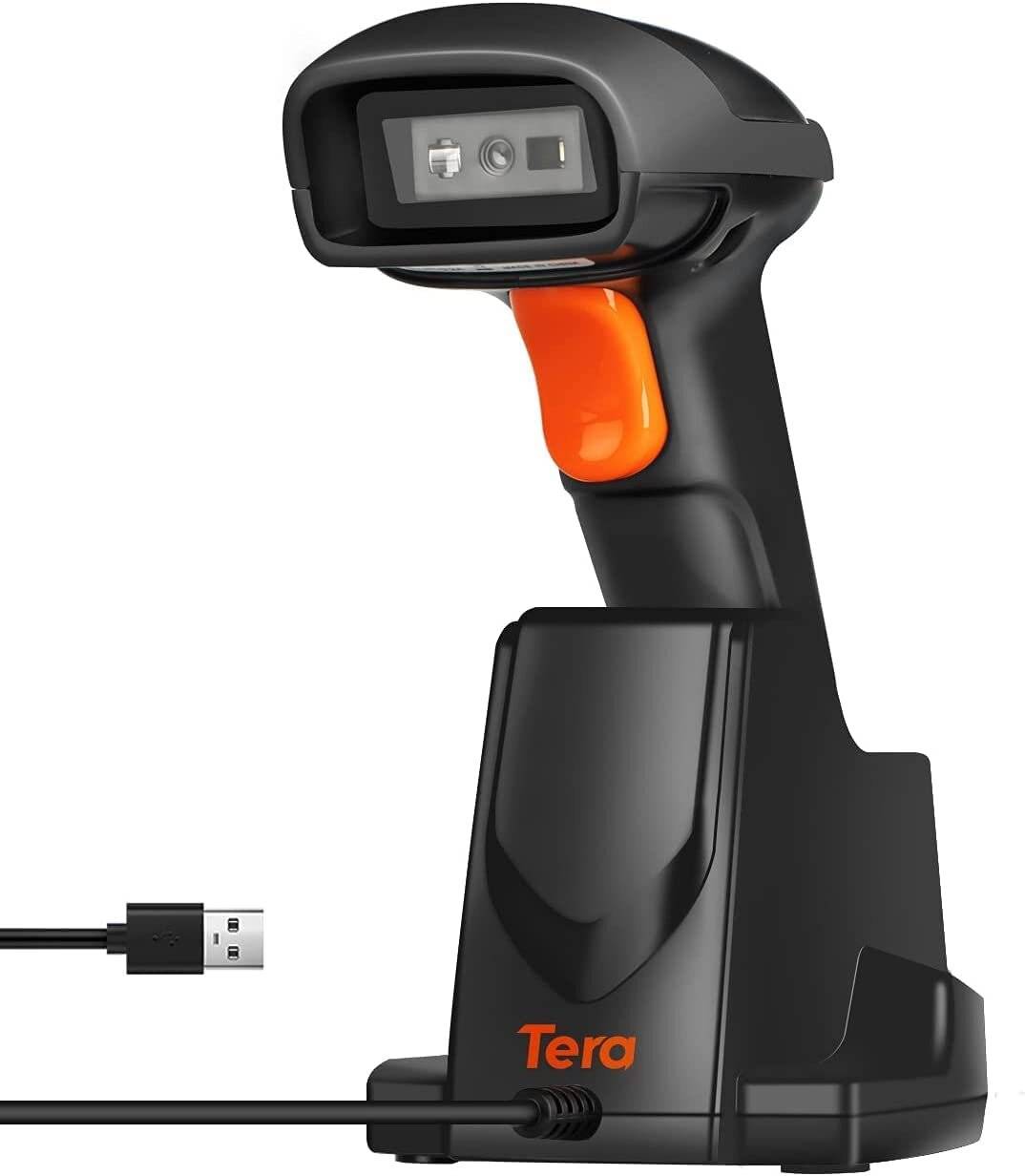 Tera Pro Barcodescanner QR 2D 1D Bluetooth2,4G mit USB Ladestation HW0007 Orange-0