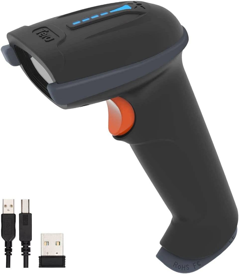 Tera Kabelloser Barcodescanner Handheld 1D Laser Wireless und USB Akku 2000mAh Modell 5100 Grau-0