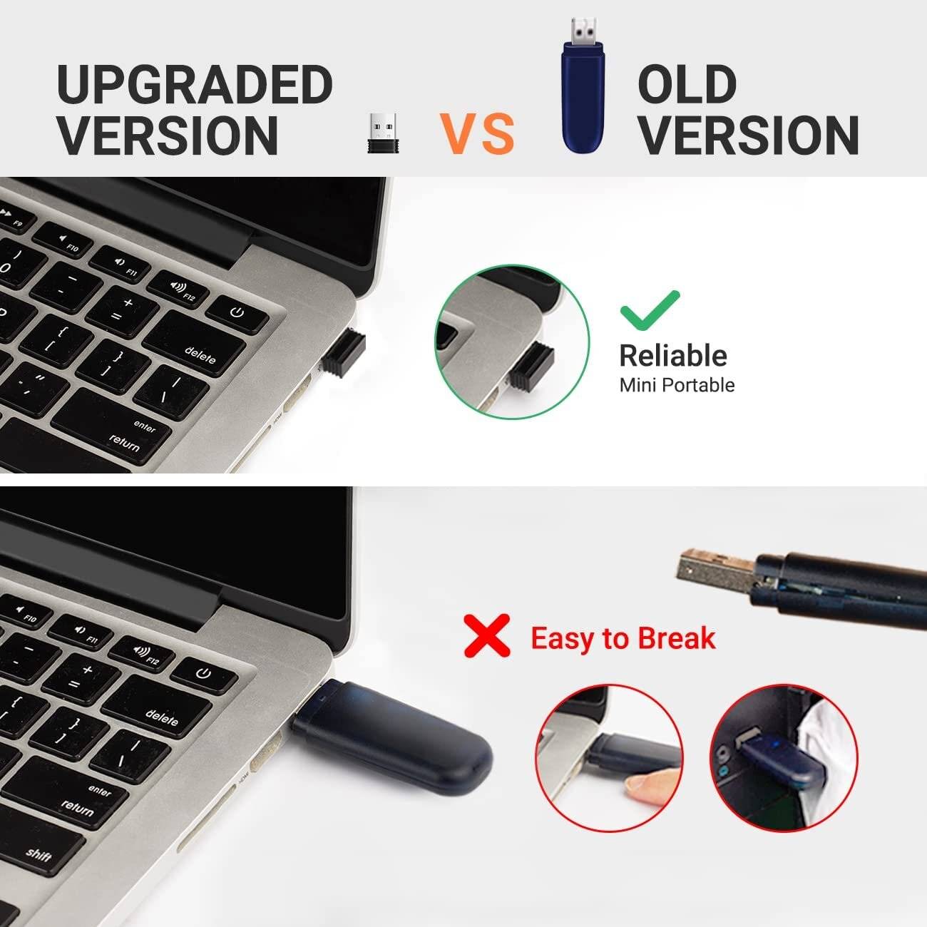 Tera Kabelloser Handheld-Barcode-Scanner 1D Wireless USB Akku 2000mAh Modell 5100 Orange-4