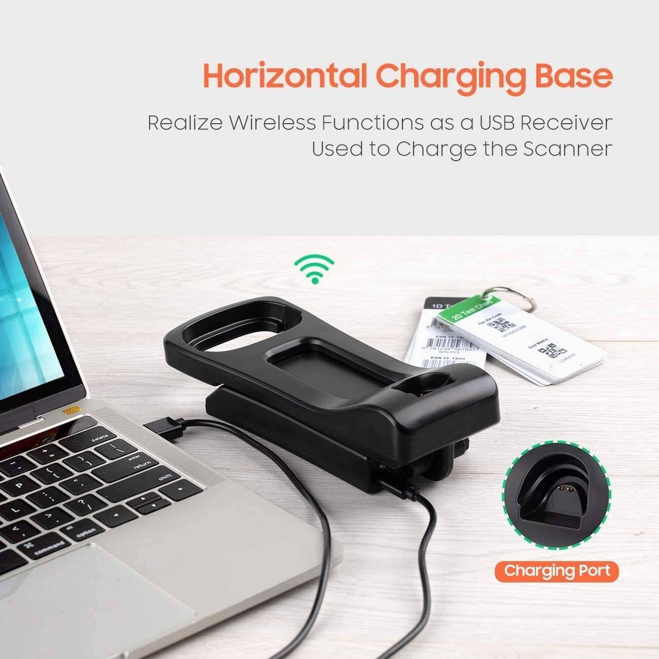 Tera Barcode Scanner 1D 2D QR Kabellos 2,4 GHz USB Handscanner, D5100-CR-3