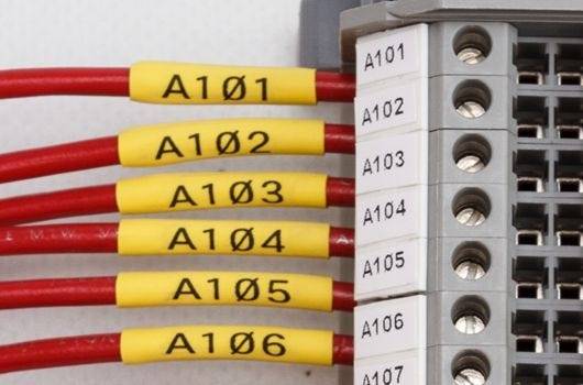 Bedruckbare Schrumpfschläuche, gelb, für Kabel ø: 2,39 - 5,46 mm, M6-250-175-342-YL-1