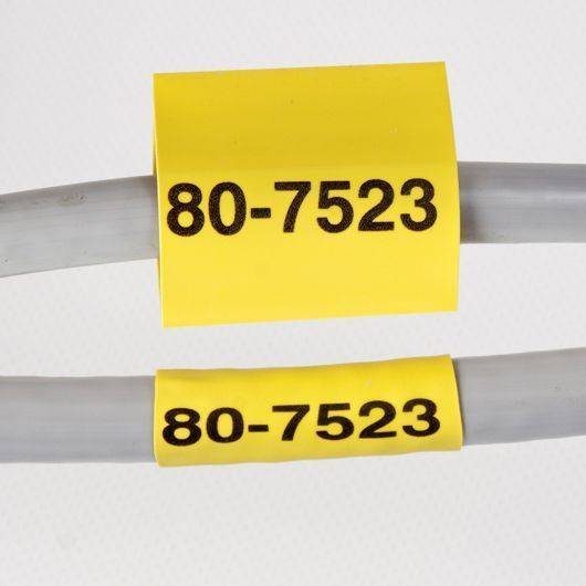 Bedruckbare Schrumpfschläuche, gelb, für Kabel ø: 2,39 - 5,46 mm, M6-250-175-342-YL-3
